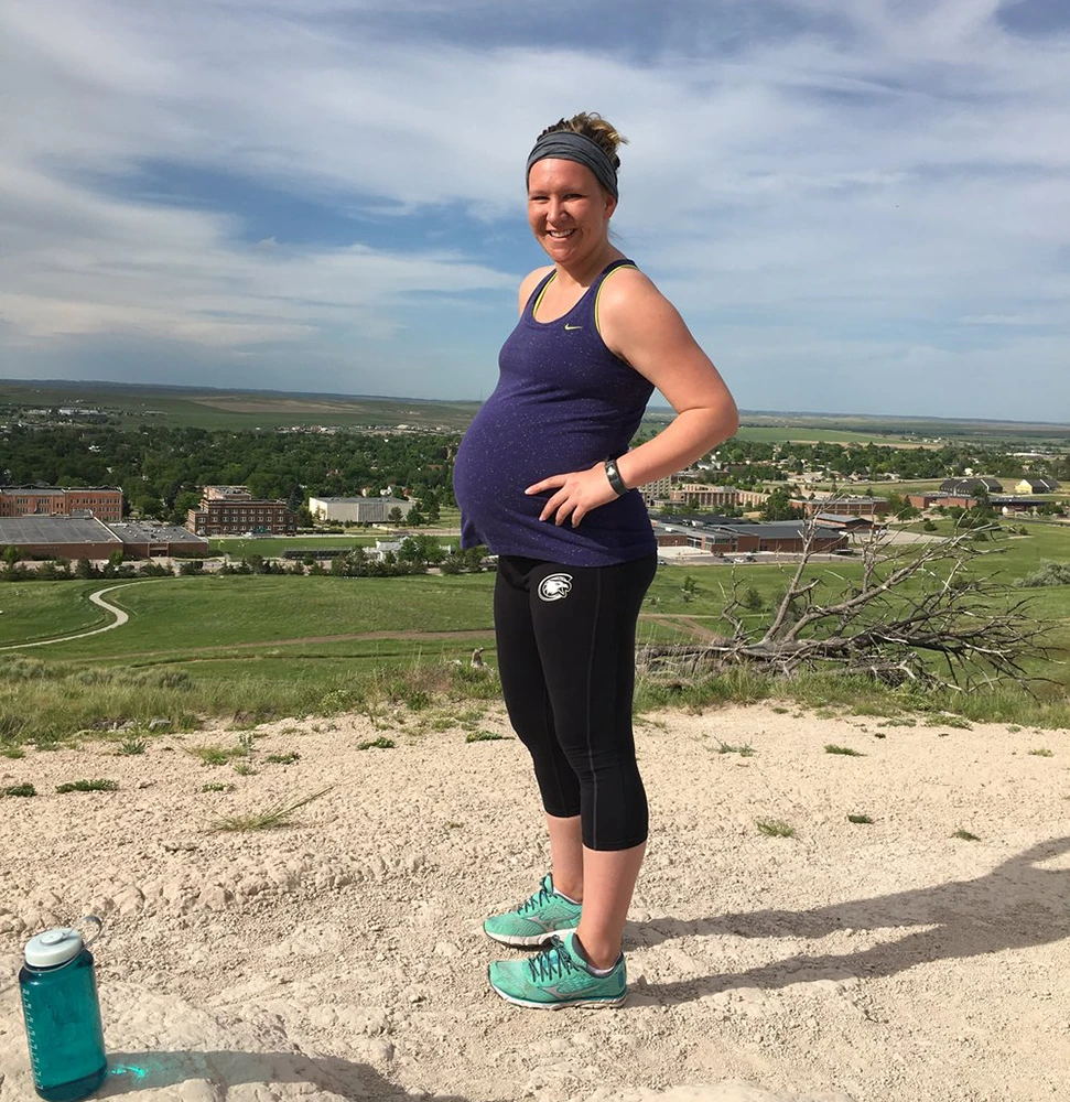 A woman standing on C-Hill