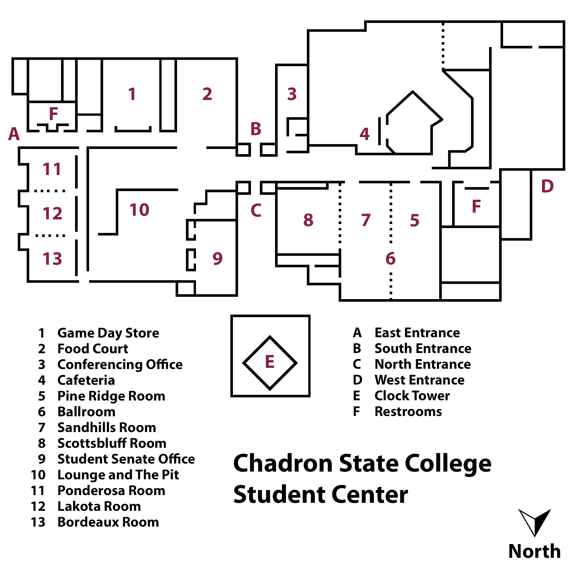Student Center floor plan diagram