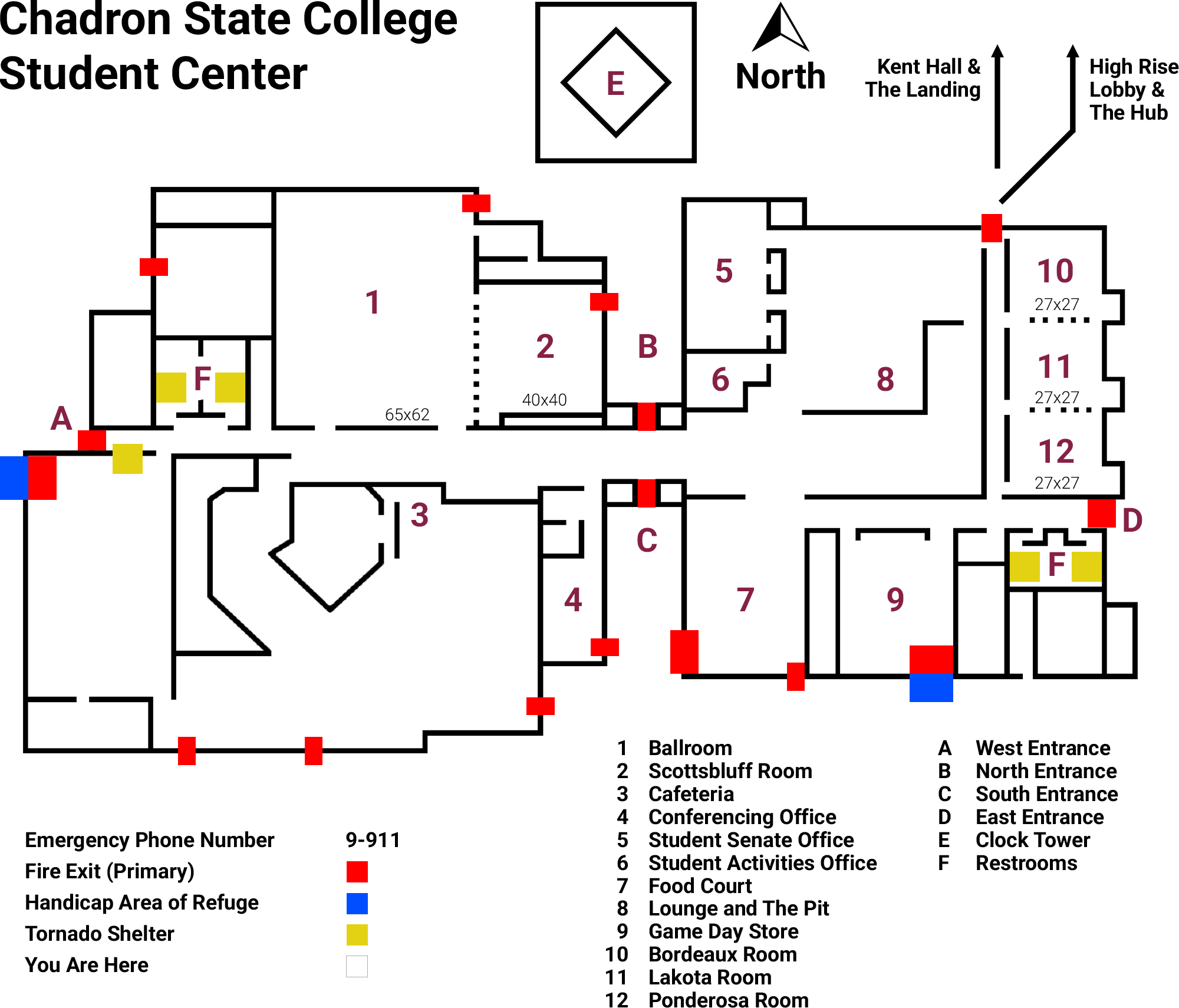 Student Center floor plan diagram
