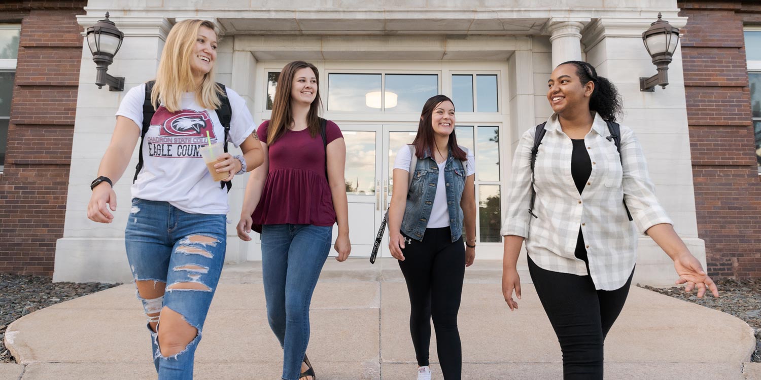 Students walking