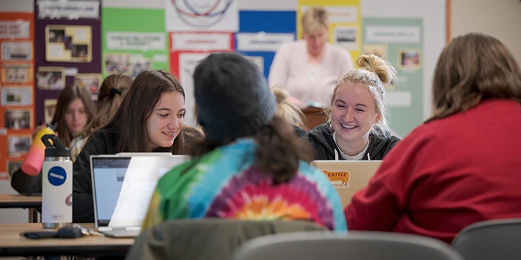 A group of students in an education class