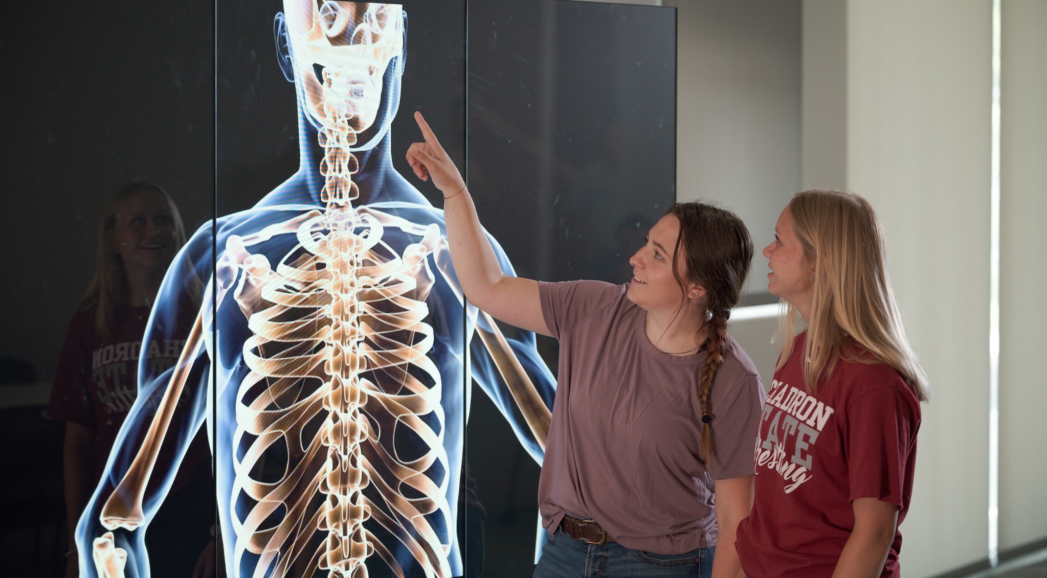 Students looking at xray