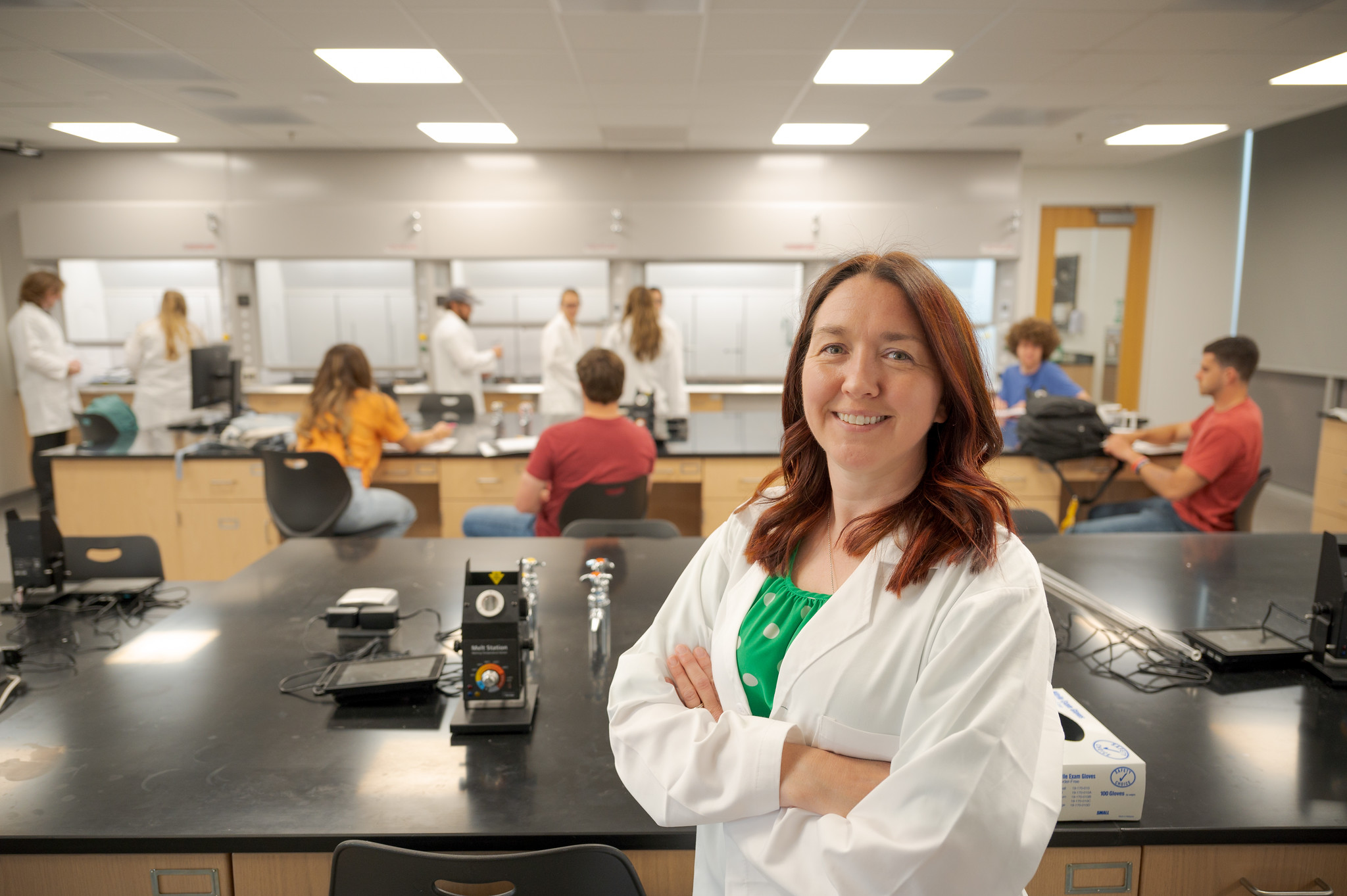 Student in lab coat