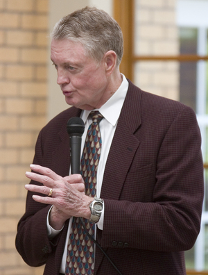 U.S. Rep. Tom Osborne speaks at Chadron State College.