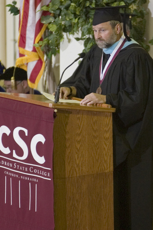 Steve Gardiner speaks at the commencement ceremony.