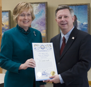 Dr. Janie Park and Gov. Dave Heineman.