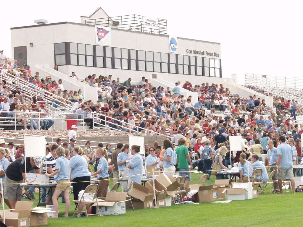 Stadium filled with people