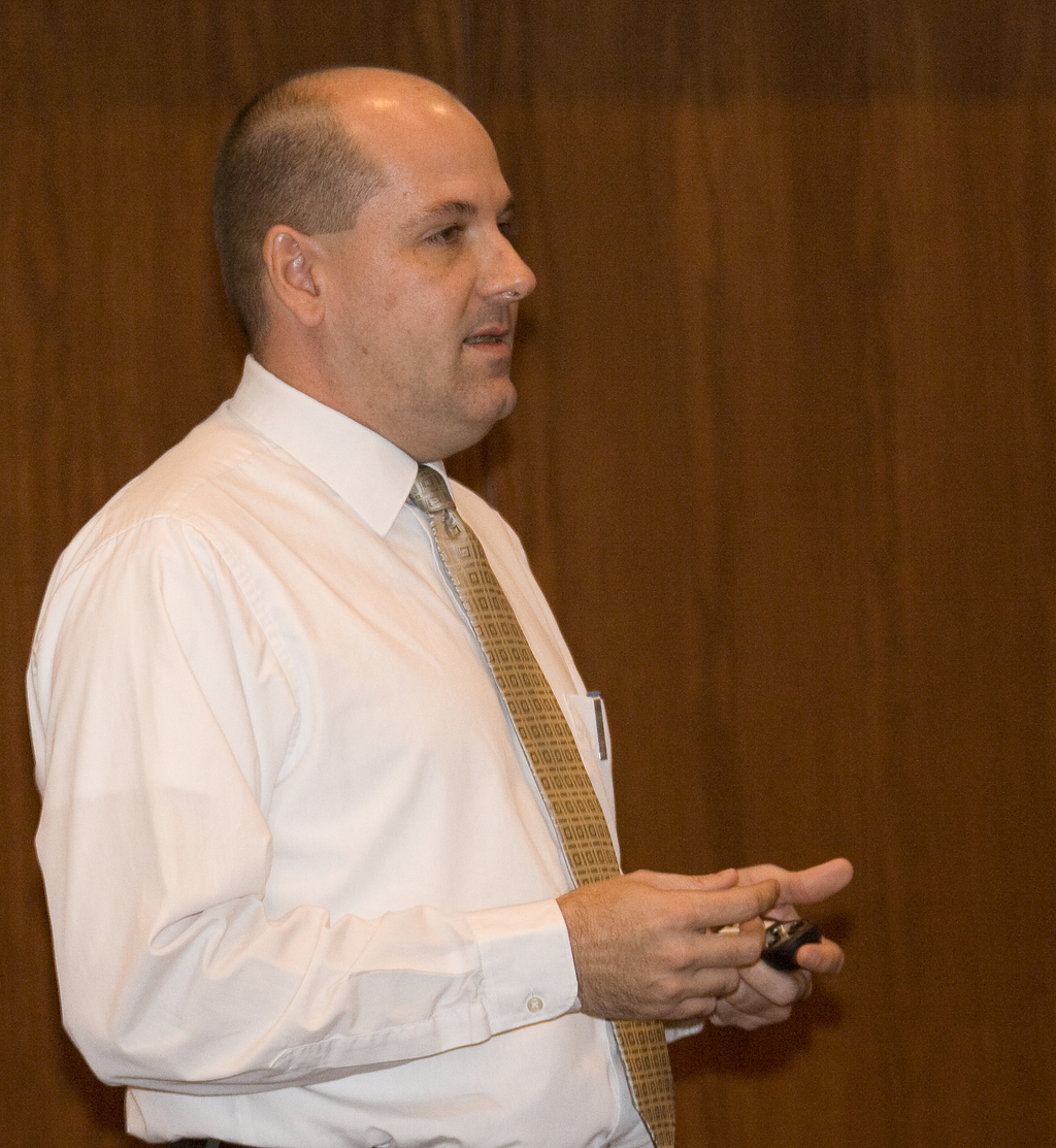 Corey O'Brien of the Nebraska Attorney General's Office provides an update of recent legislation during Tuesday's conference.