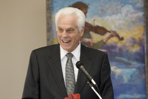 Dr. Larry Lytle speaks at a luncheon