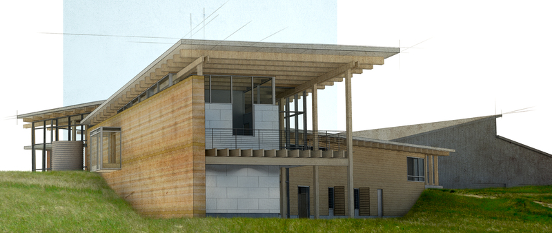 An architectural drawing of the planned Rangeland Complex.