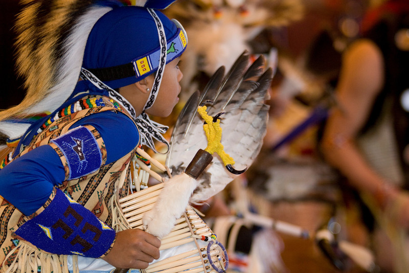 Ty Morgan of Pine Ridge, S.D., performs the