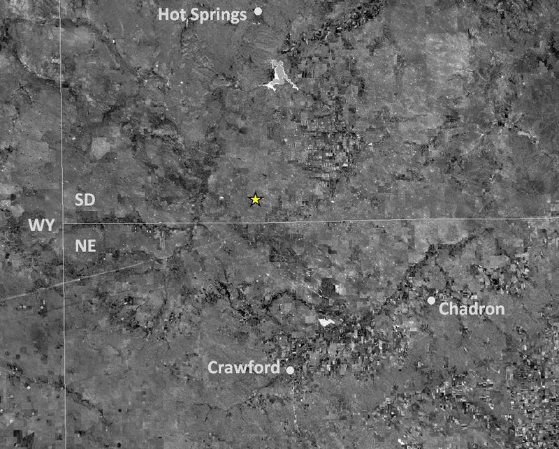 Satellite images of the region depict Sunday's earthquake epicenter with a star.