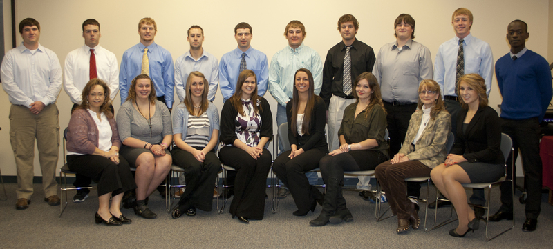 New members of Delta Mu Delta who attended the induction ceremony.