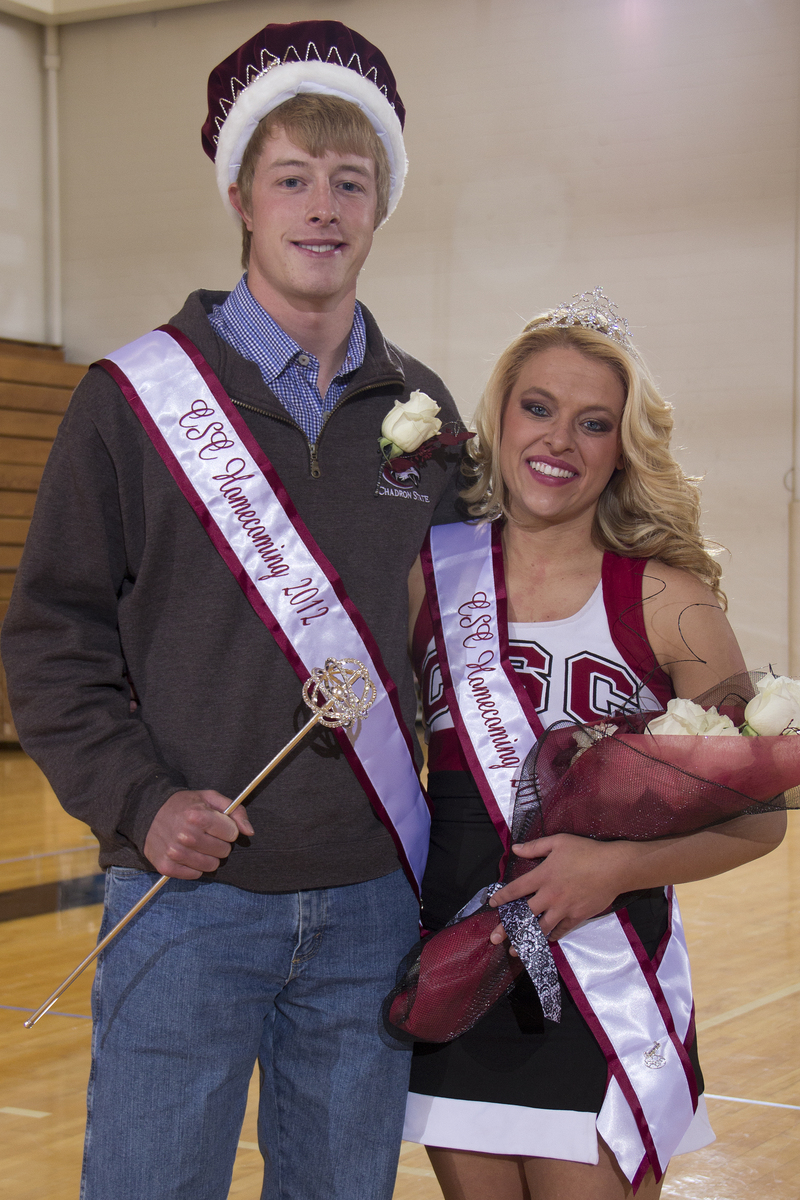 The 2012 Chadron State College homecoming king and queen, Donald Hlava and Megan Dimmitt. (Photo by Justin Haag)