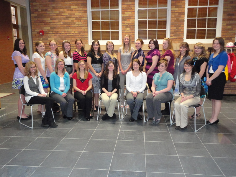 The new members of Chadron State College's Cardinal Key chapter gather during their initiation ceremony. (Courtesy Photo)