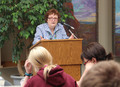 Jonis Agee speaking in writing workshop