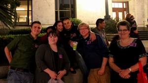 Students pose for a photo in New Orleans