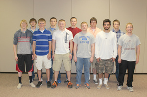 Eleven men were inducted into the Chadron State College chapter of the Blue Key National Honor Society this week.