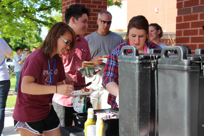 High school students from Chadron, Crawford and Alliance at the Upward Bound kickoff picnic Sunday.