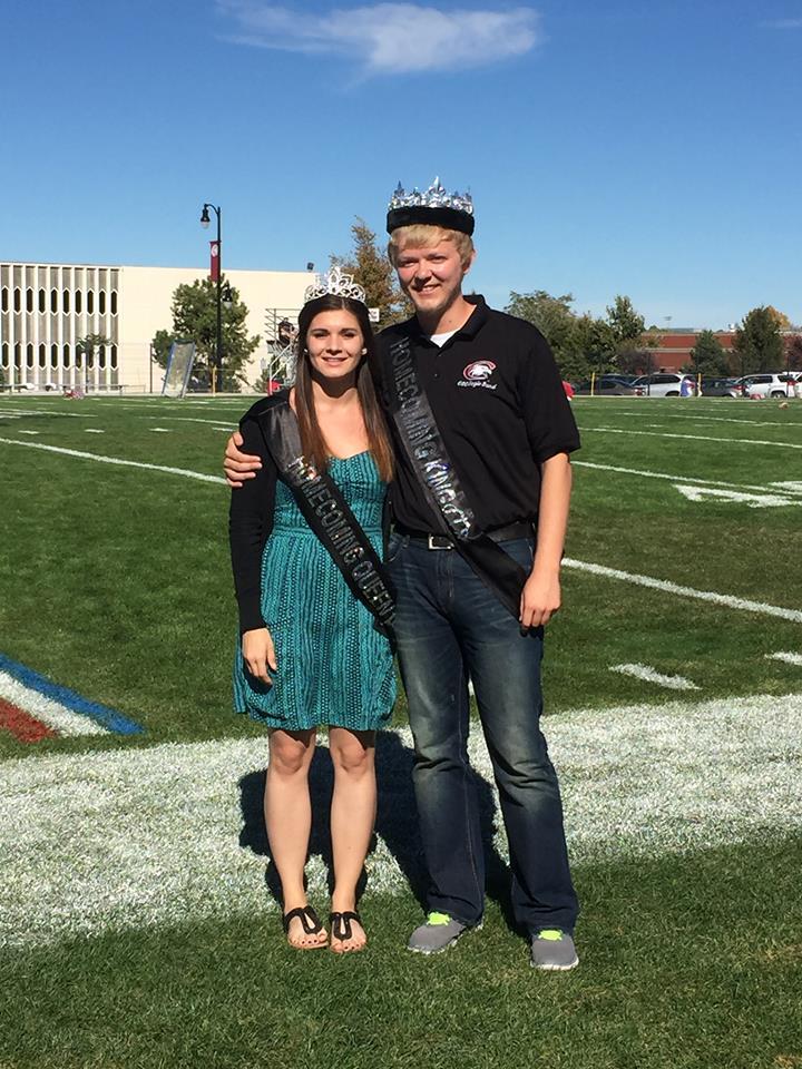 Lane Swedberg and Jessica Orose are crowned homecoming king and queen.