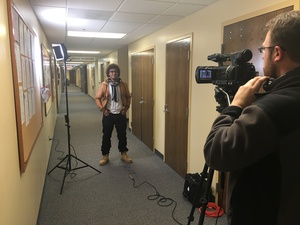 Zakaria Ben-Cheikh is filmed for a video
