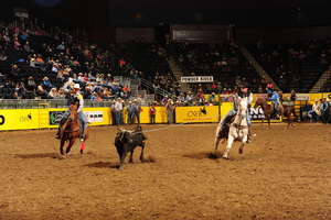 Clayton Van Aken catches his steer