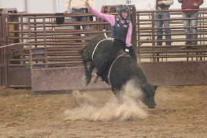 Hank Jackson rides a bull