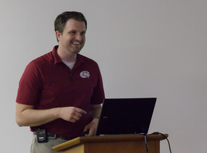 Alex Helmbrecht giving presentation