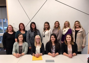CSC students pose with Sara Brown and Jamie Schneider