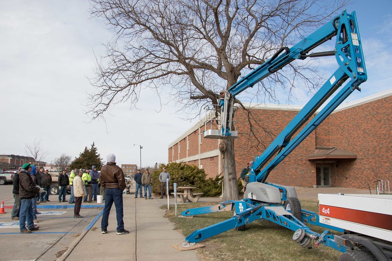 Thirty local groundskeepers, tree pruning businessmen and city and county employees attended a tree pruning workshop at Chadron State College Tuesday, March 14, 2017. CSC employees Lucinda Mays and Steve Weber were among the presenters.