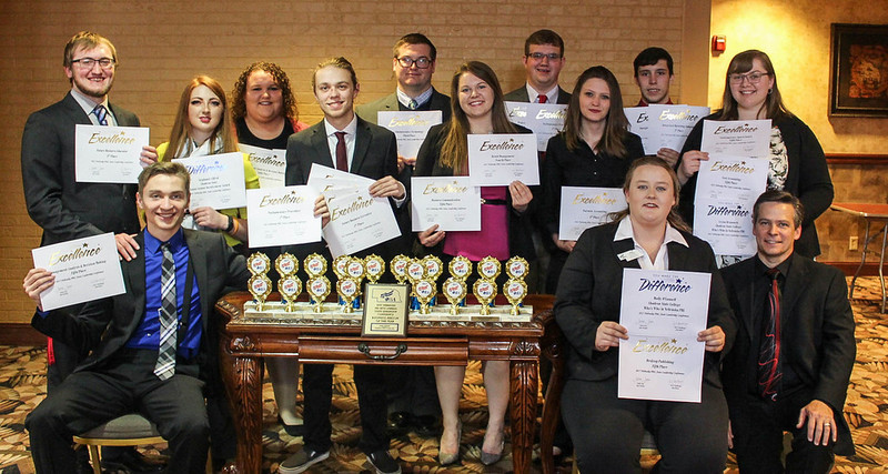 The Chadron State College Phi Beta Lambda chapter earned top five honors in 34 events during the Nebraska Phi Beta Lambda State Leadership Conference in Kearney, March 31-April 1, 2017.