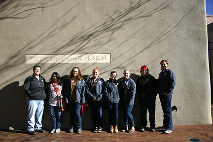 Chadron State College students pose at the Georgia O'Keeffe Museum in Santa Fe in March 2017