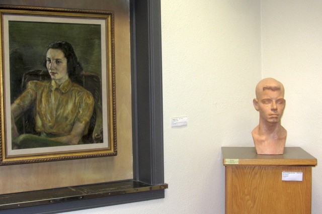 A bust by former CSC faculty member and celebrated African-American artist William Artis and a painting by Nebraska artist Dwight Kirsch are among works from the CSC art collection on display in Memorial Hall.