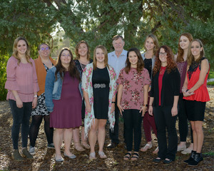 Social Work 435 class, 2017. Back row, from left, Brittney Anderson, Sara Latka, Michaela Weverka, Bruce Hoem, Hannah Andersen, Haley Krull. Front row, from left, Jamie Brinamen, Annie Hart, Savannah Smith, Anna Boll and Jazmin Schwark.