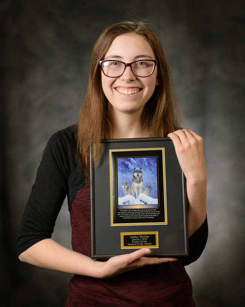 Ashley Heelan of Lewellen, Nebraska, is the Project Strive/TRiO January 2019 Student of the Month. (Photo by Daniel Binkard/Chadron State College)