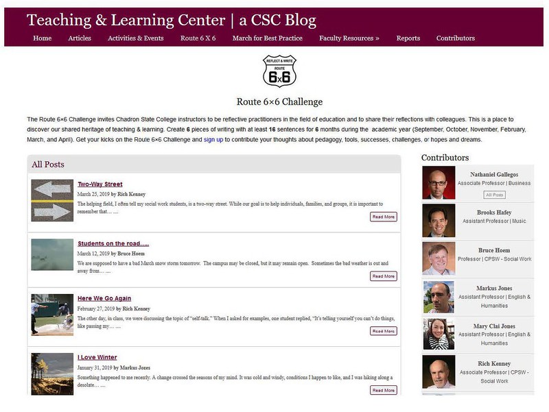 2019-04-02 Faculty share reflections in Route 6x6 Challenge