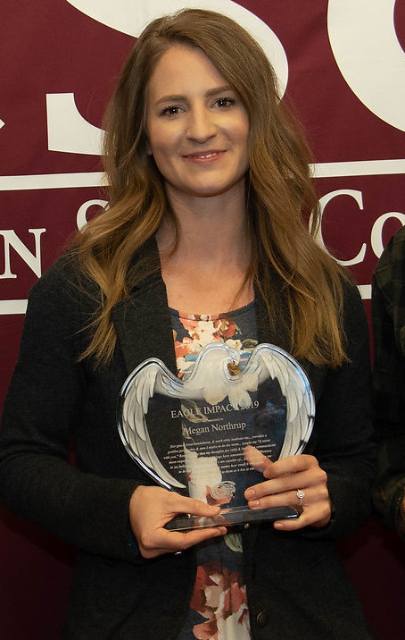 Eagle Impact Award recipient Megan Northrup at the annual Chadron State College recognition luncheon April 30, 2019.