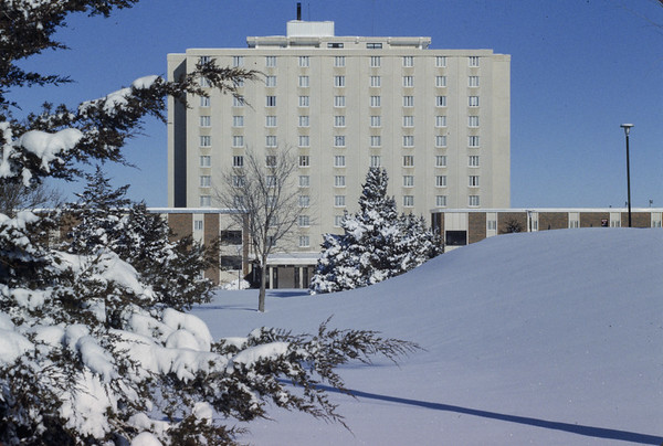 Highrise with snow drift