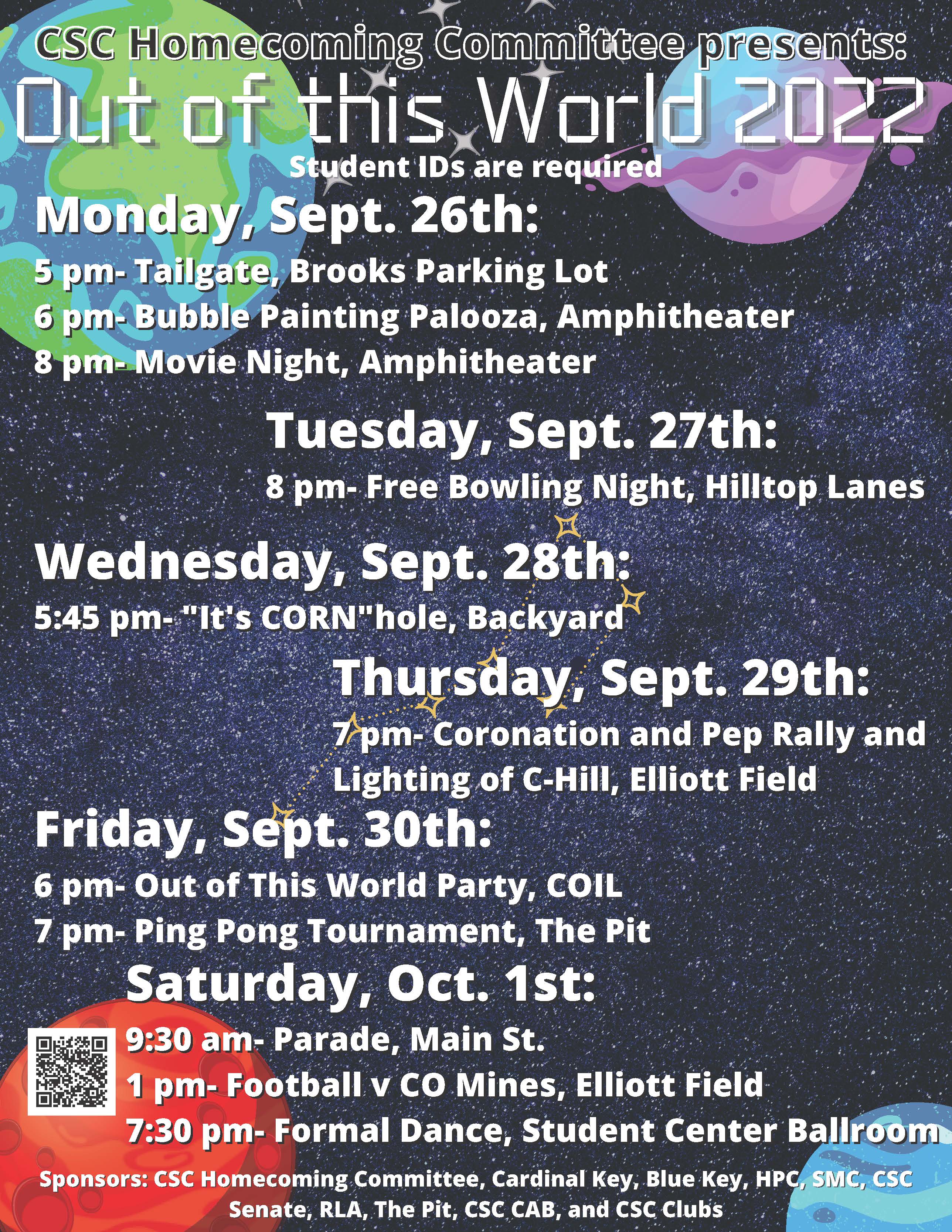 Homecoming events poster