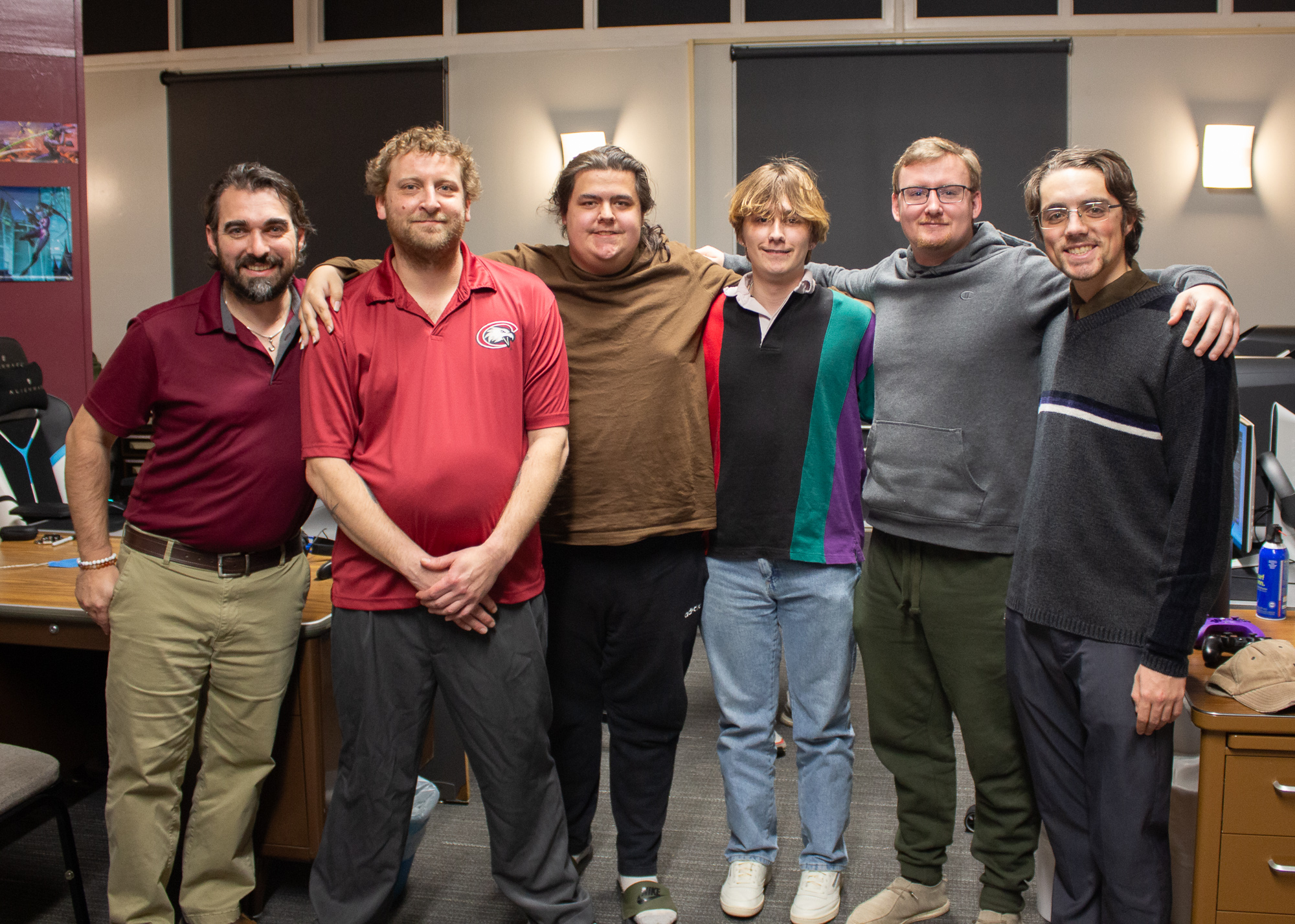 Six men posing