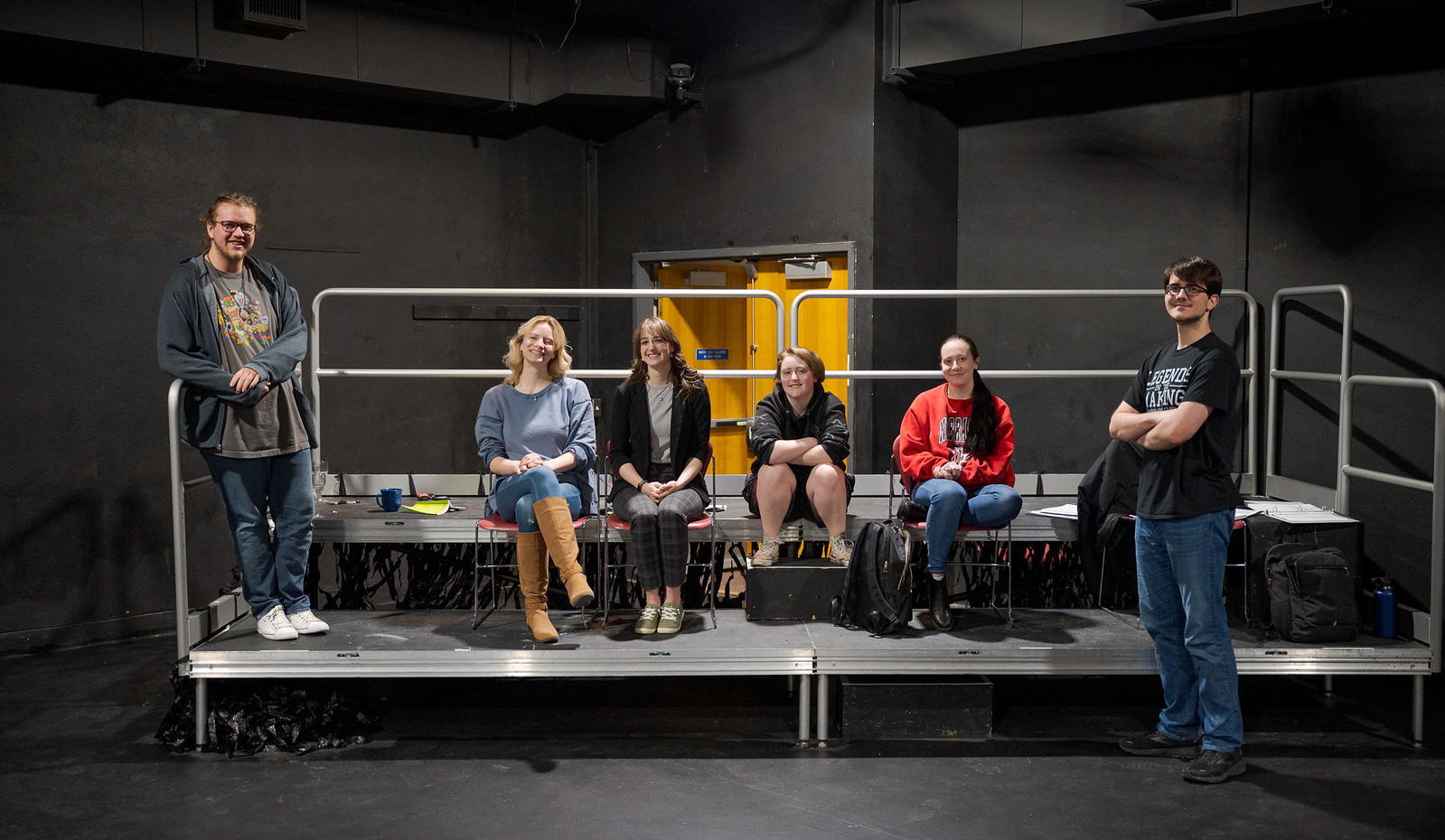 Actors posing on a stage