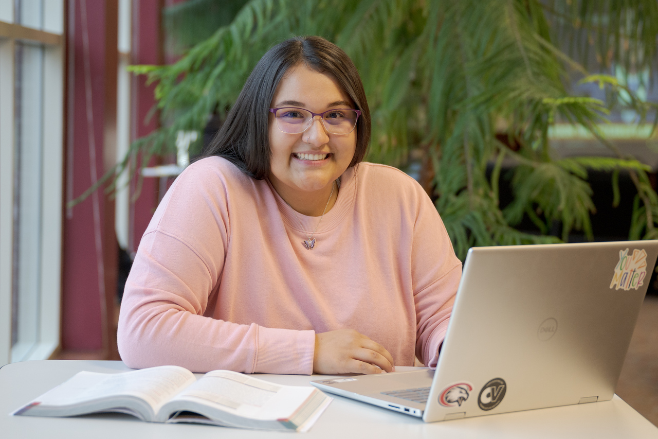 Student at a computer