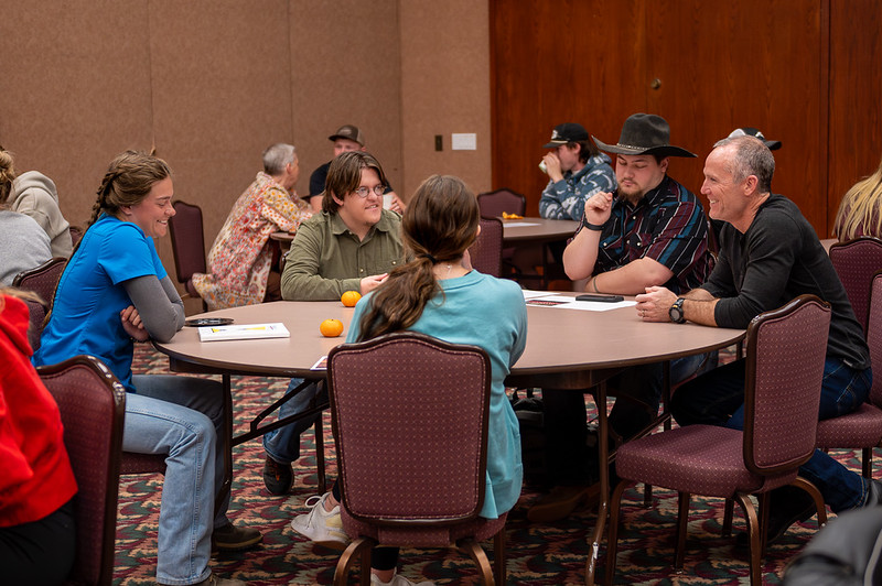 Group discussion at a table