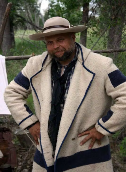 Portrait of Bill Gwaltney in Fur Trade era garments
