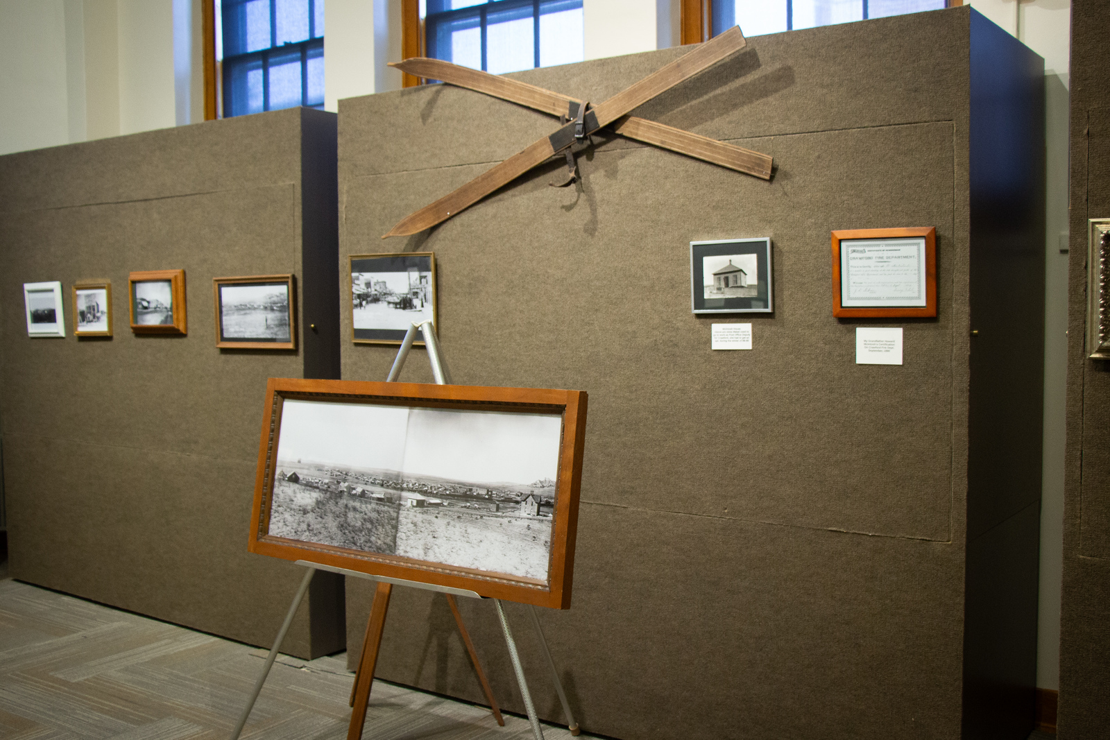 Photos of historic scenes in the Sandoz Center