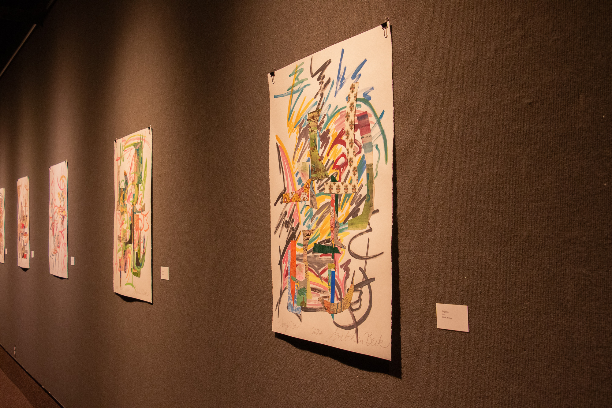 Multimedia art on display in gallery