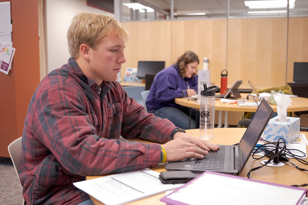 Students working in the Learning Lab