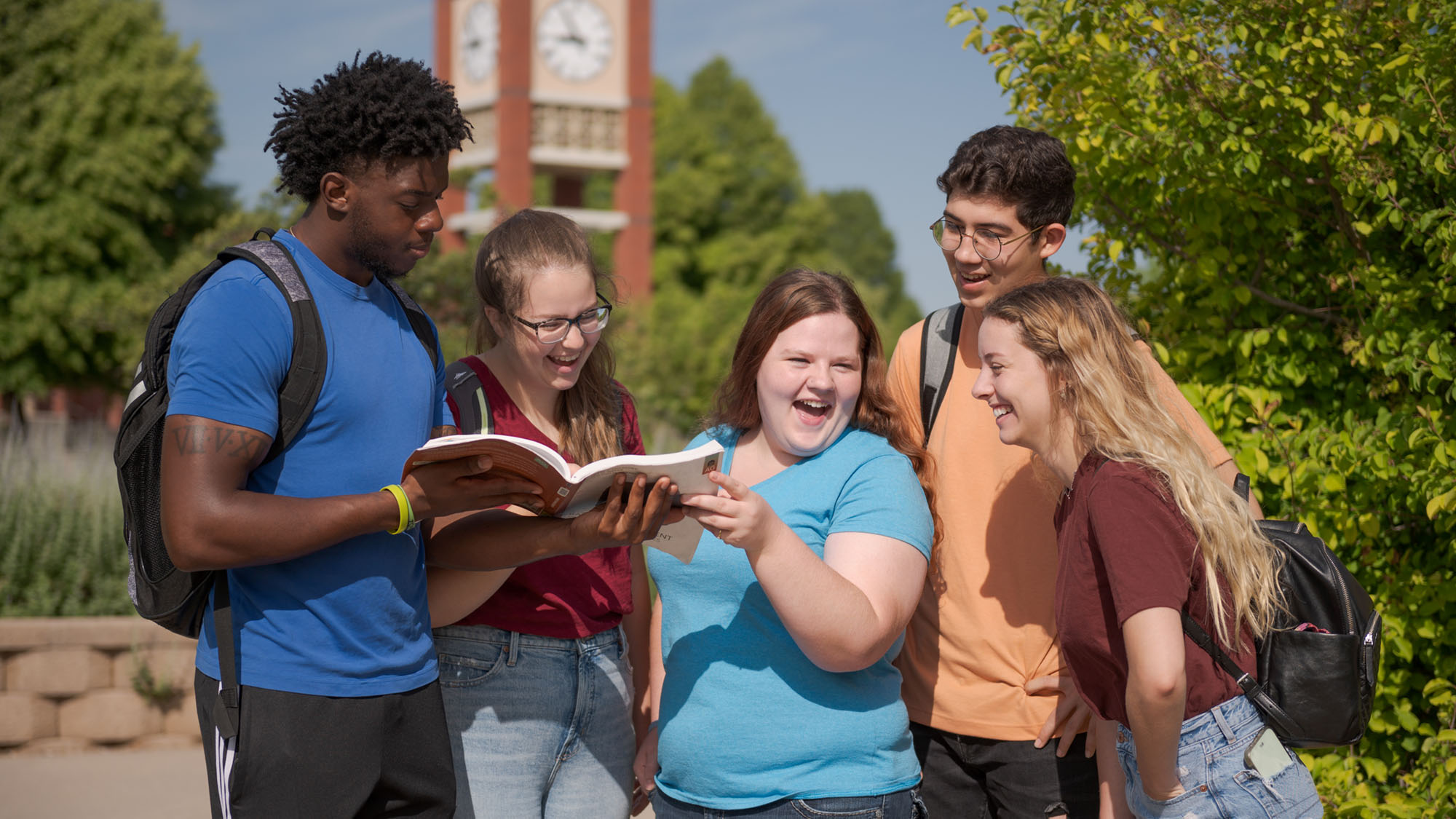 Students share a laugh while studying at the CSC campus