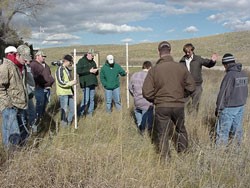 Students in a grassland class