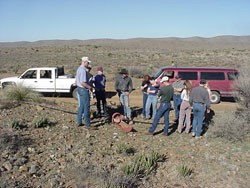Students engaged in fieldwork